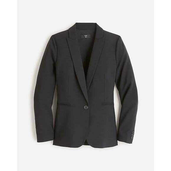 J Crew 365 Parke Blazer italian stretch wool womens 2 black J5383 Career Preppy - Picture 1 of 12